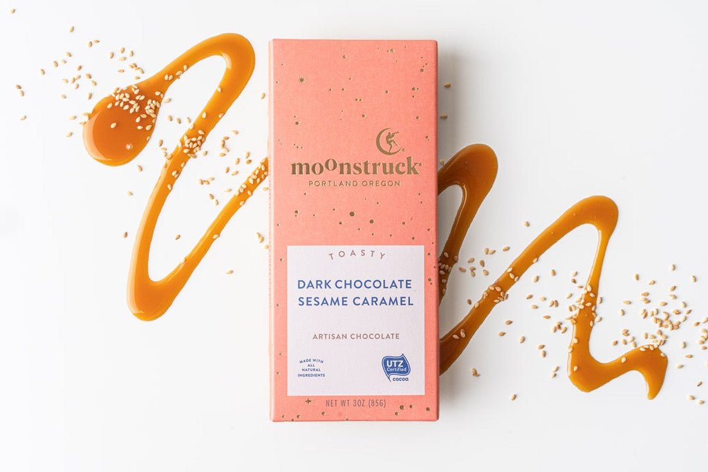Sesame Caramel Chocolate Bar  | Moonstruck Chocolate Bar